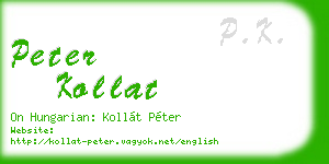 peter kollat business card